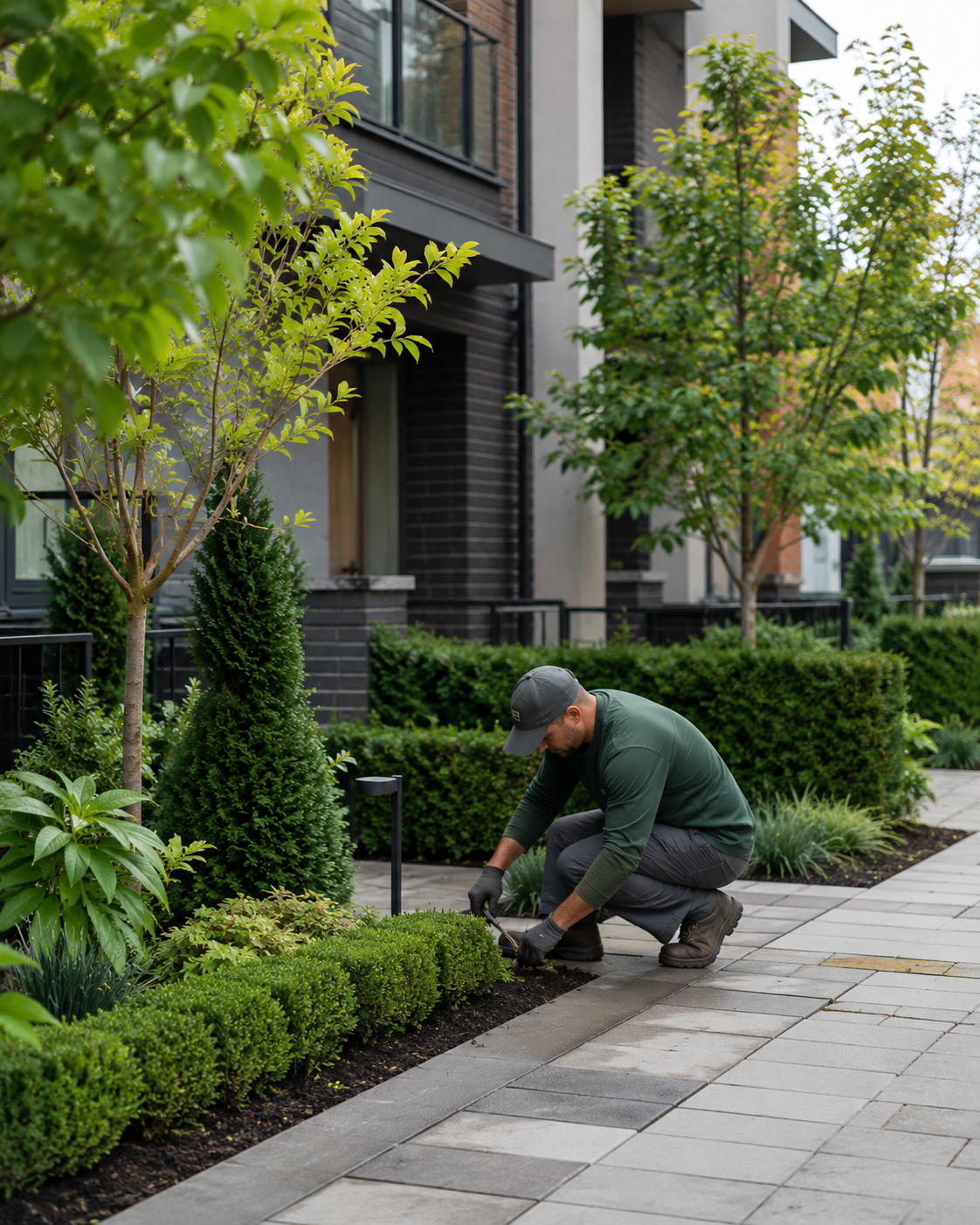 Maintained townhouse landscaping in Metro Vancouver